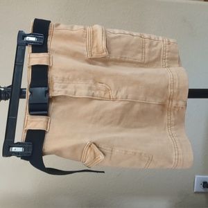 Tan Denim Pacsun Mini Skirt with Buckle belt